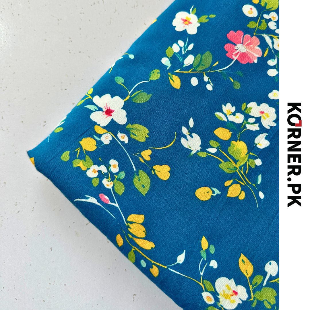 Unstitched Print Linen Fabric 2pc