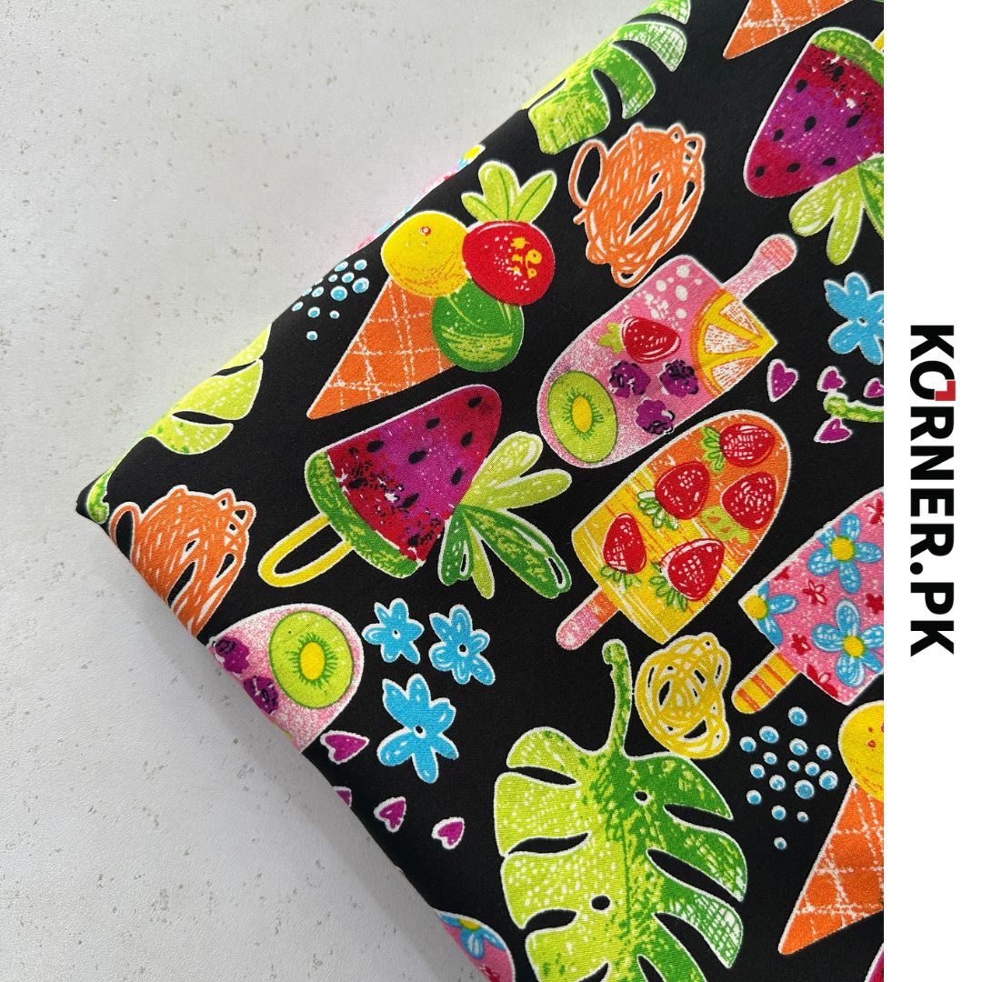 Funky Print Linen Fabric 2pc