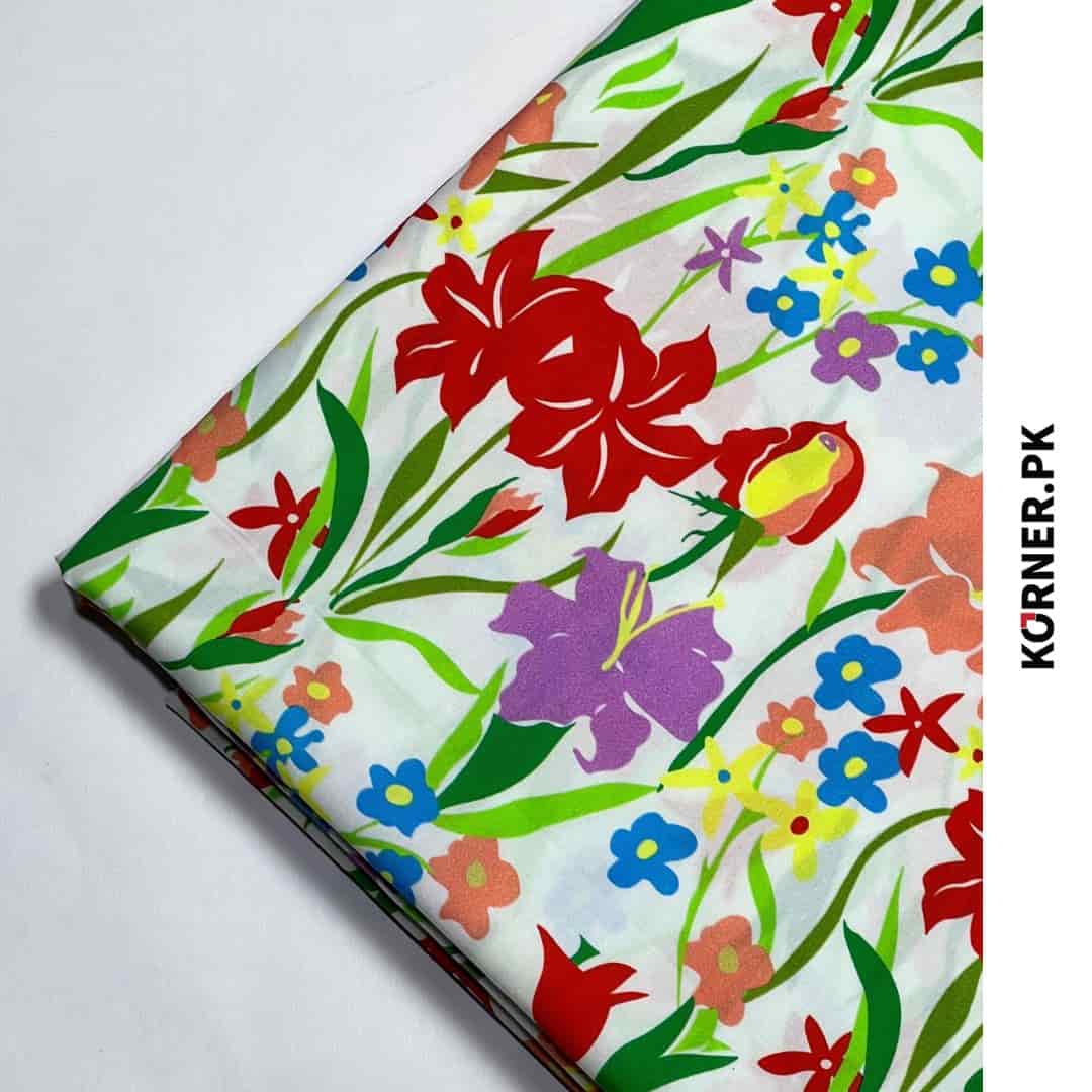 Unstitched Lawn Cotton Fabric 2pc