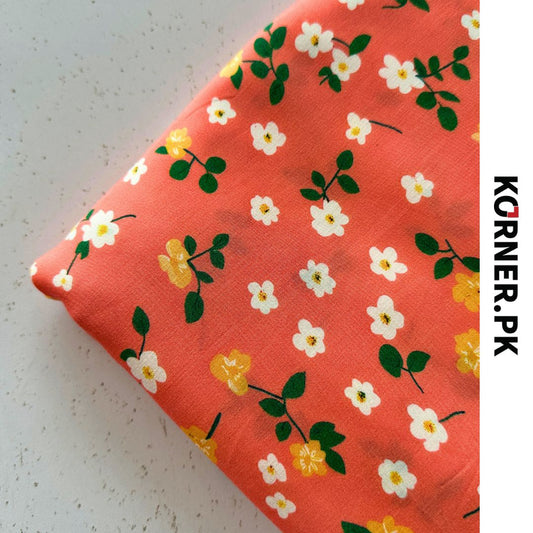 Unstitched Print Linen Fabric 2pc