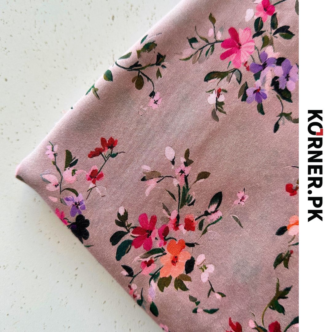 Unstitched Print Linen Fabric 2pc