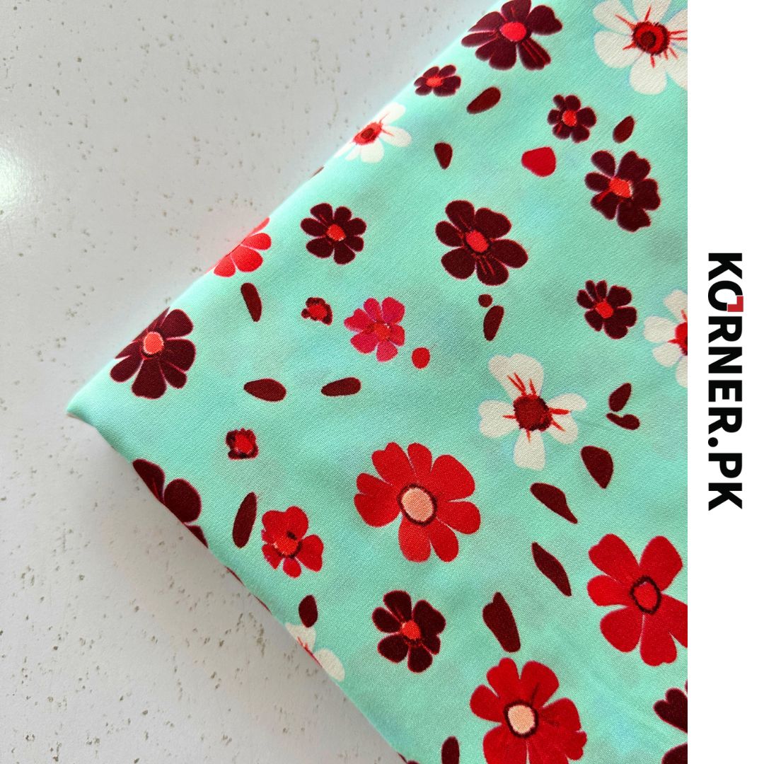 Unstitched Print Linen Fabric 2pc