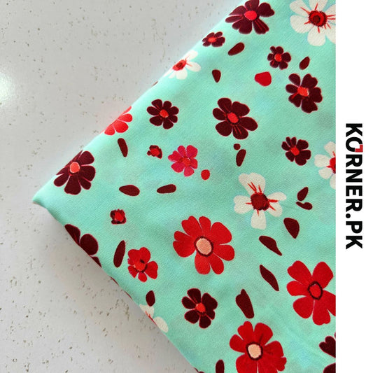 Unstitched Print Linen Fabric 2pc