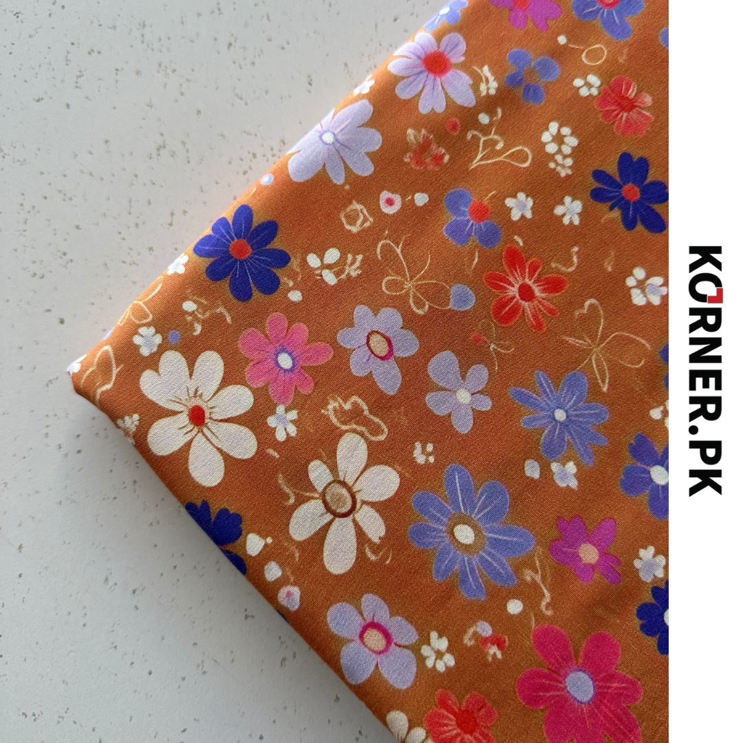 Unstitched Print Linen Fabric 2pc