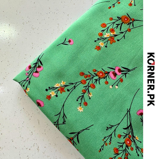 Unstitched Print Linen Fabric 2pc