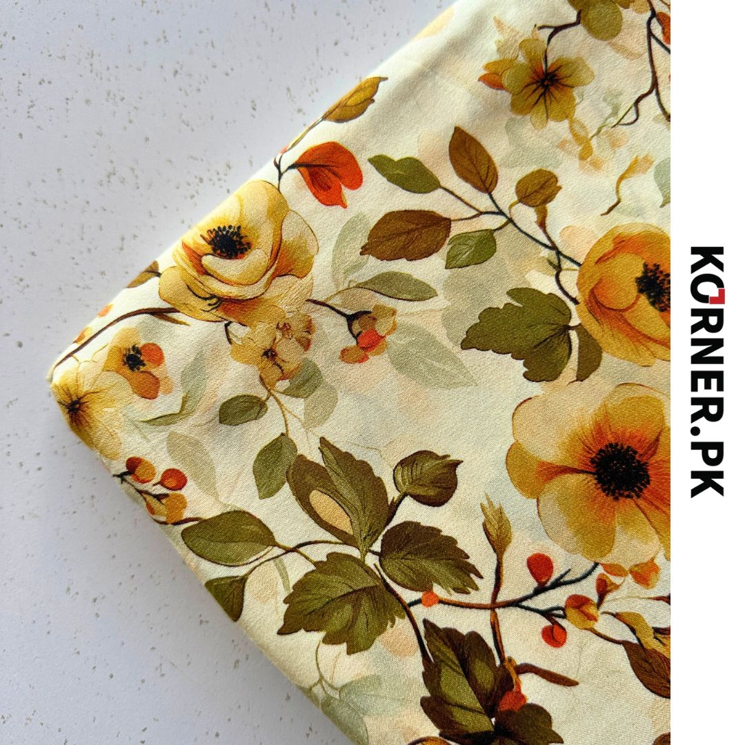 Unstitched Print Linen Fabric 2pc