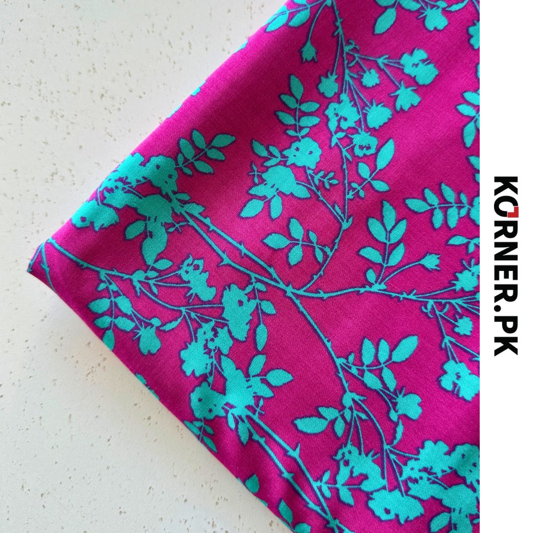 Unstitched Print Linen Fabric 2pc