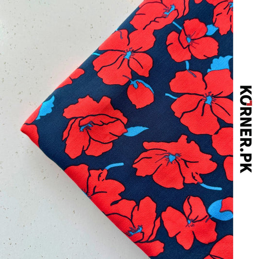 Unstitched Print Linen Fabric 2pc