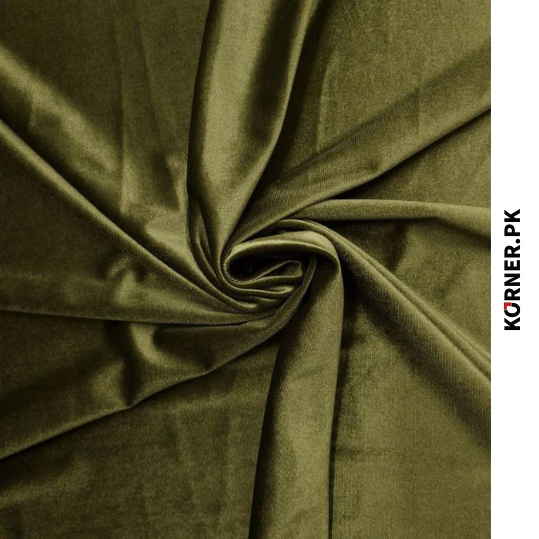 Olive green Micro 9000 Velvet Fabric 2pc