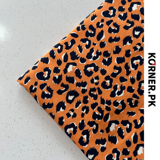 Leopard Print Linen Fabric 2pc