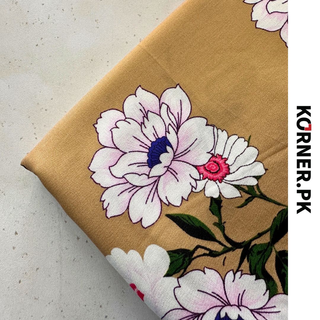 Unstitched Print Linen Fabric 2pc