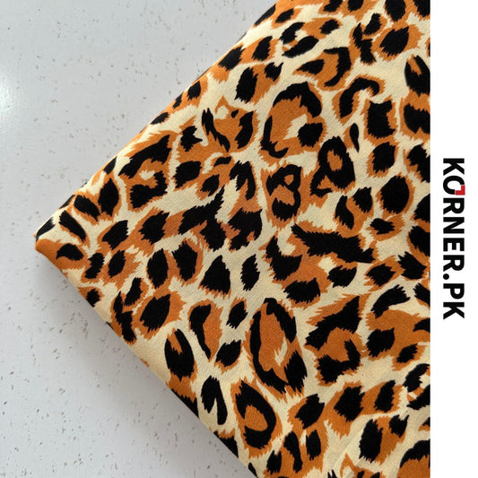 Leopard Print Linen Fabric 2pc