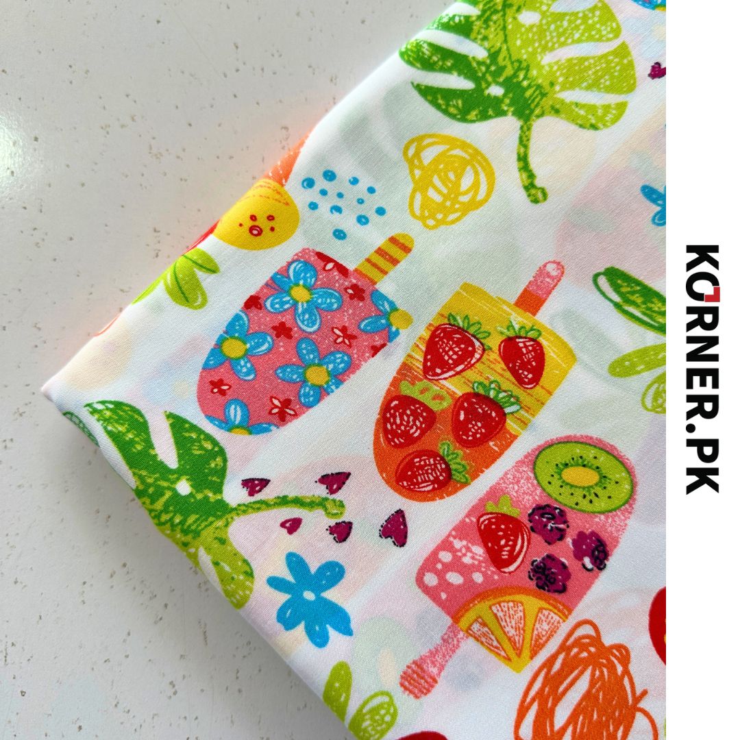 Funky Print Linen Fabric 2pc