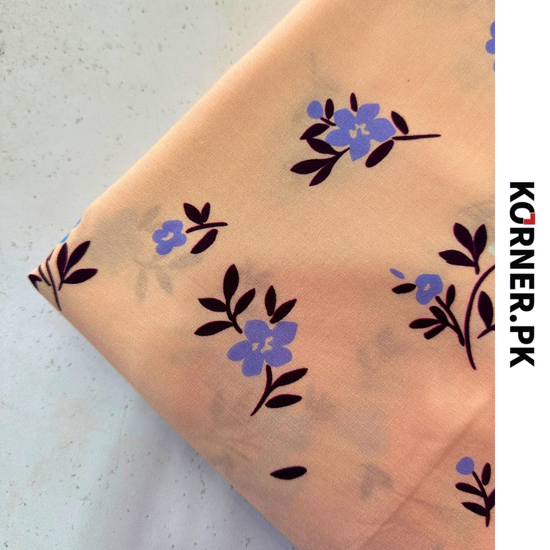 Unstitched Print Linen Fabric 2pc