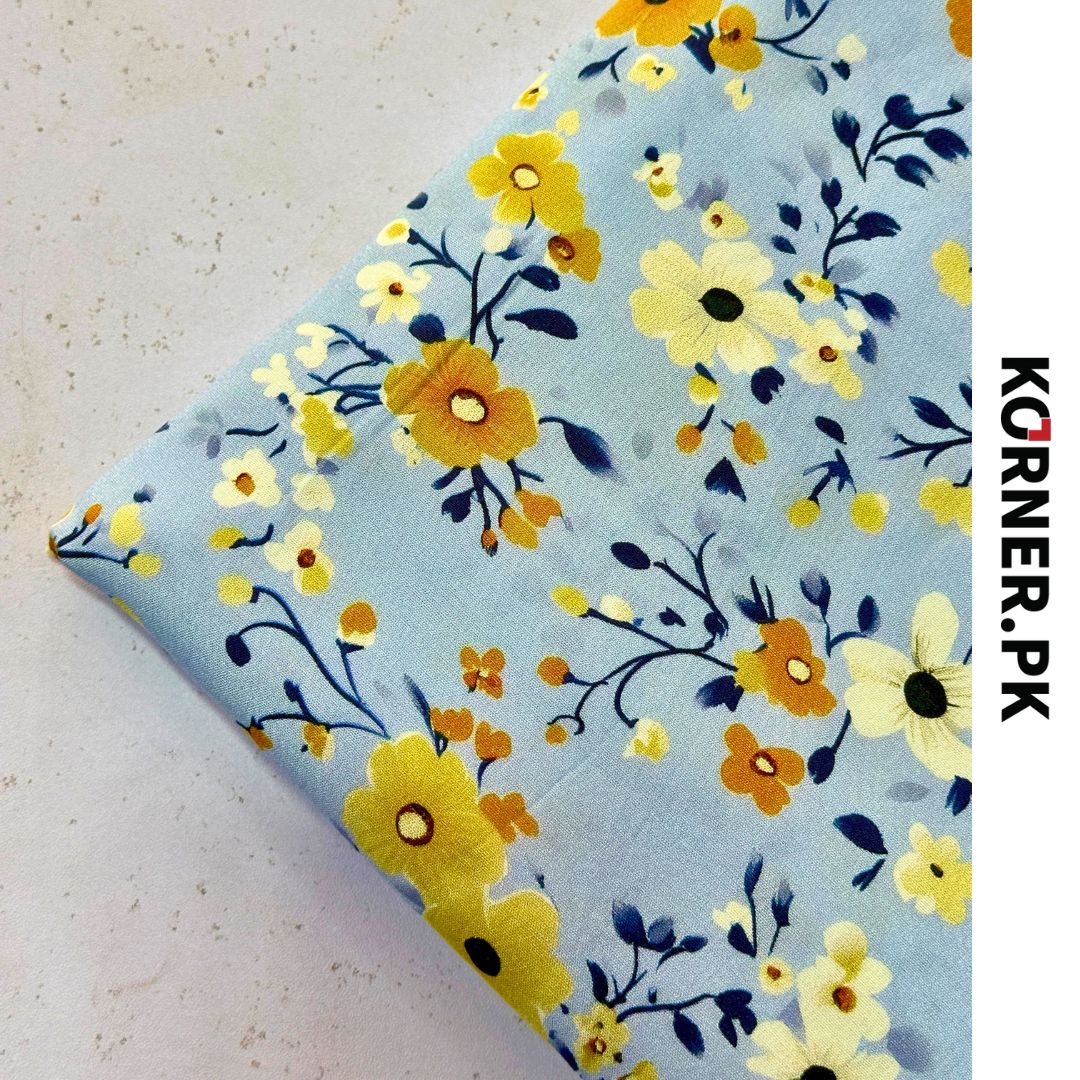 Unstitched Print Linen Fabric 2pc