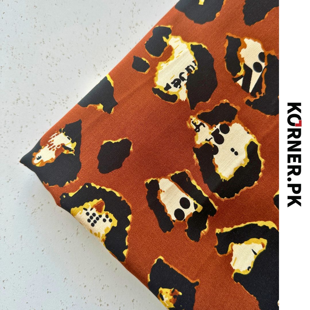 Unstitched Print Linen Fabric 2pc