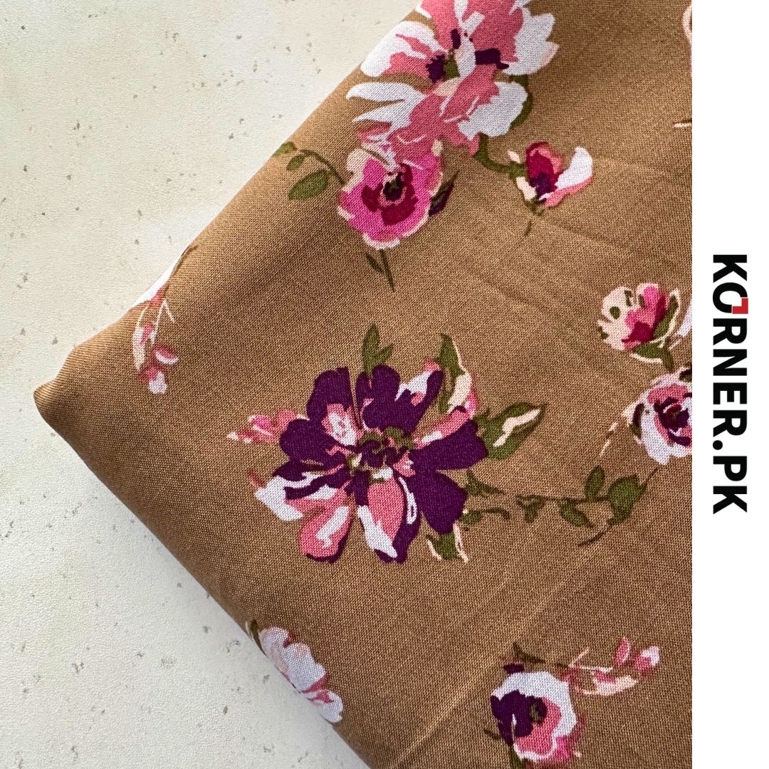 Unstitched Print Linen Fabric 2pc