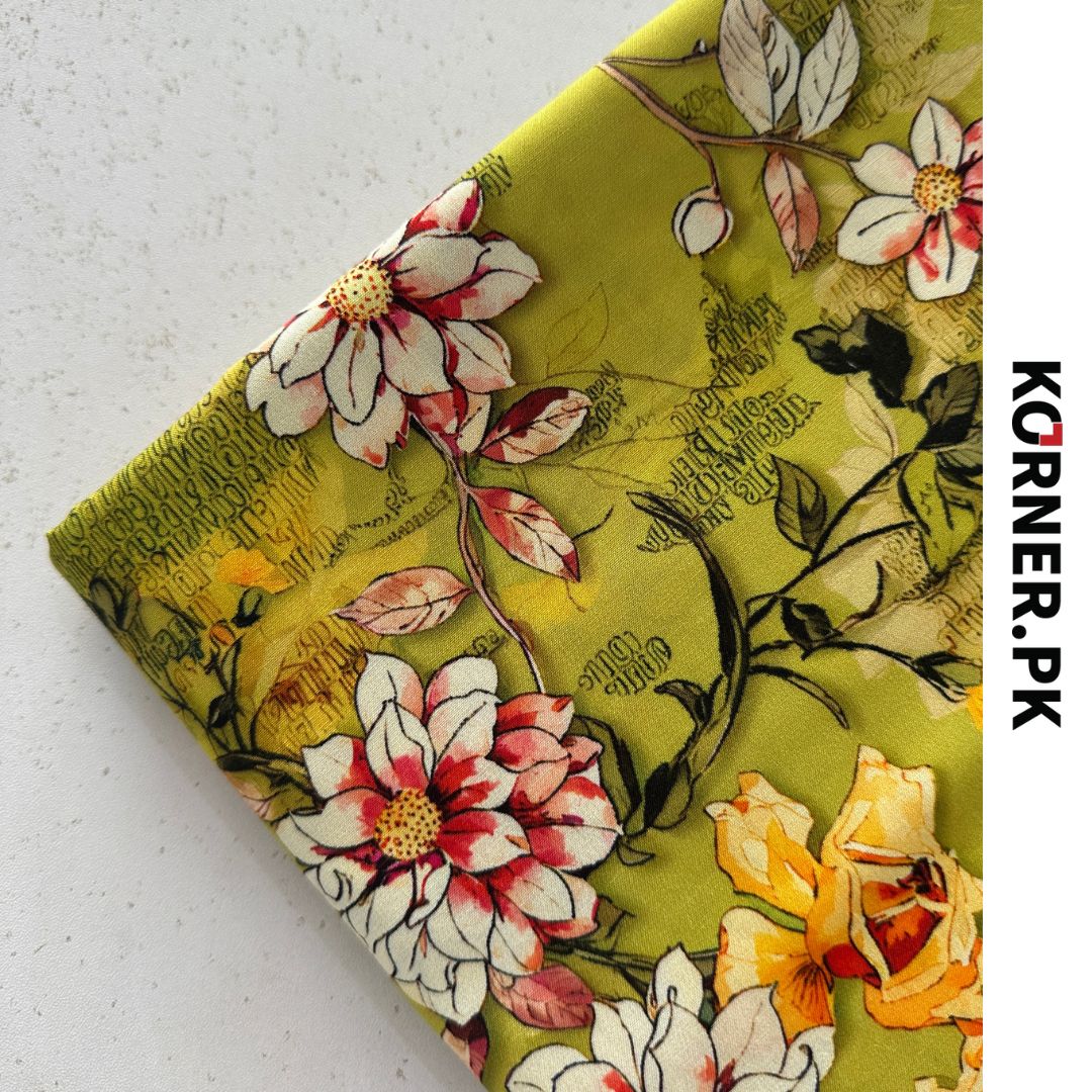 Unstitched Print Linen Fabric 2pc