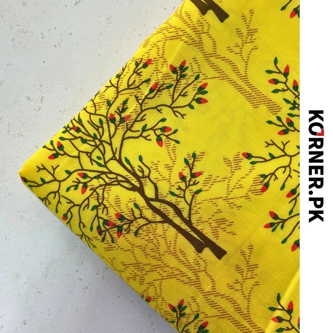 Unstitched Print Linen Fabric 2pc