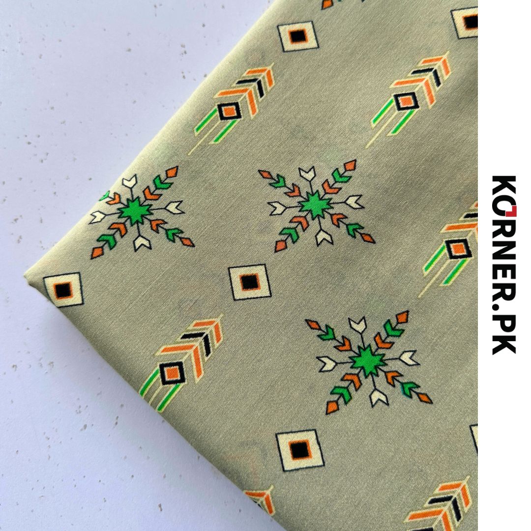 Unstitched Print Lawn Fabric 2pc