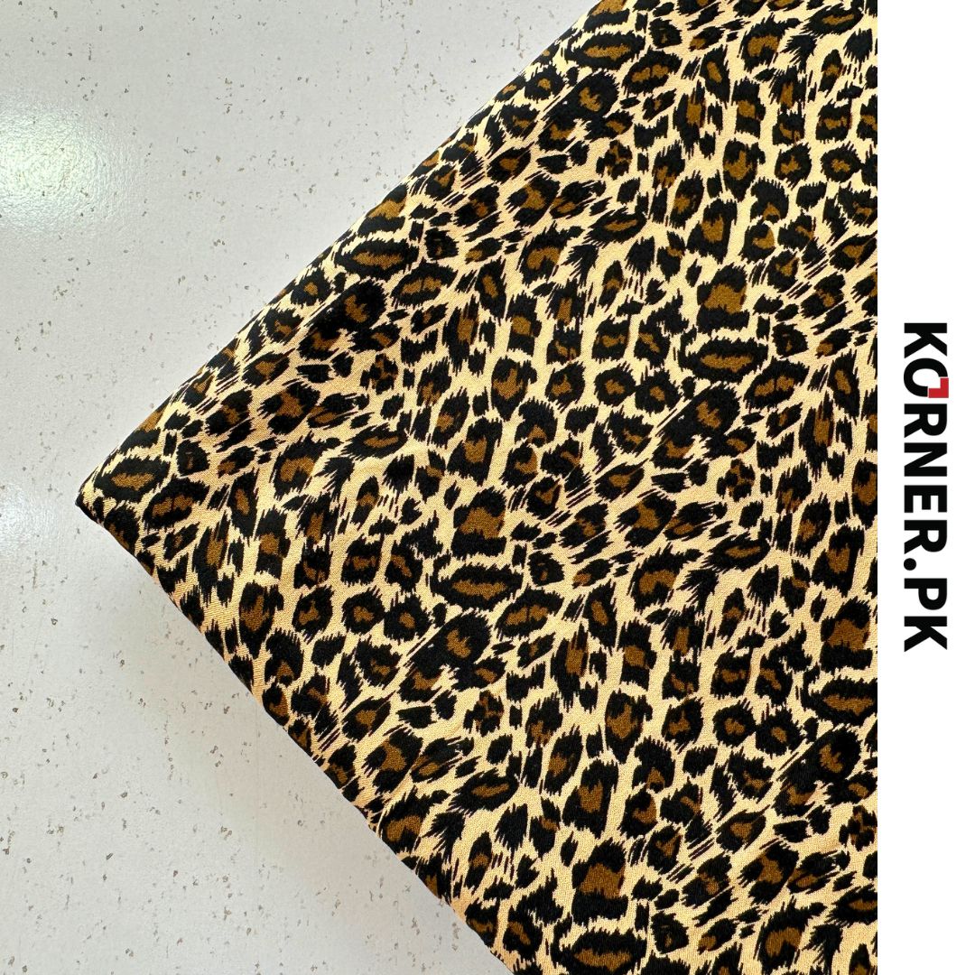 Leopard Print Linen Fabric 2pc