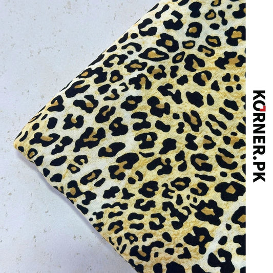 Leopard Print Linen Fabric 2pc