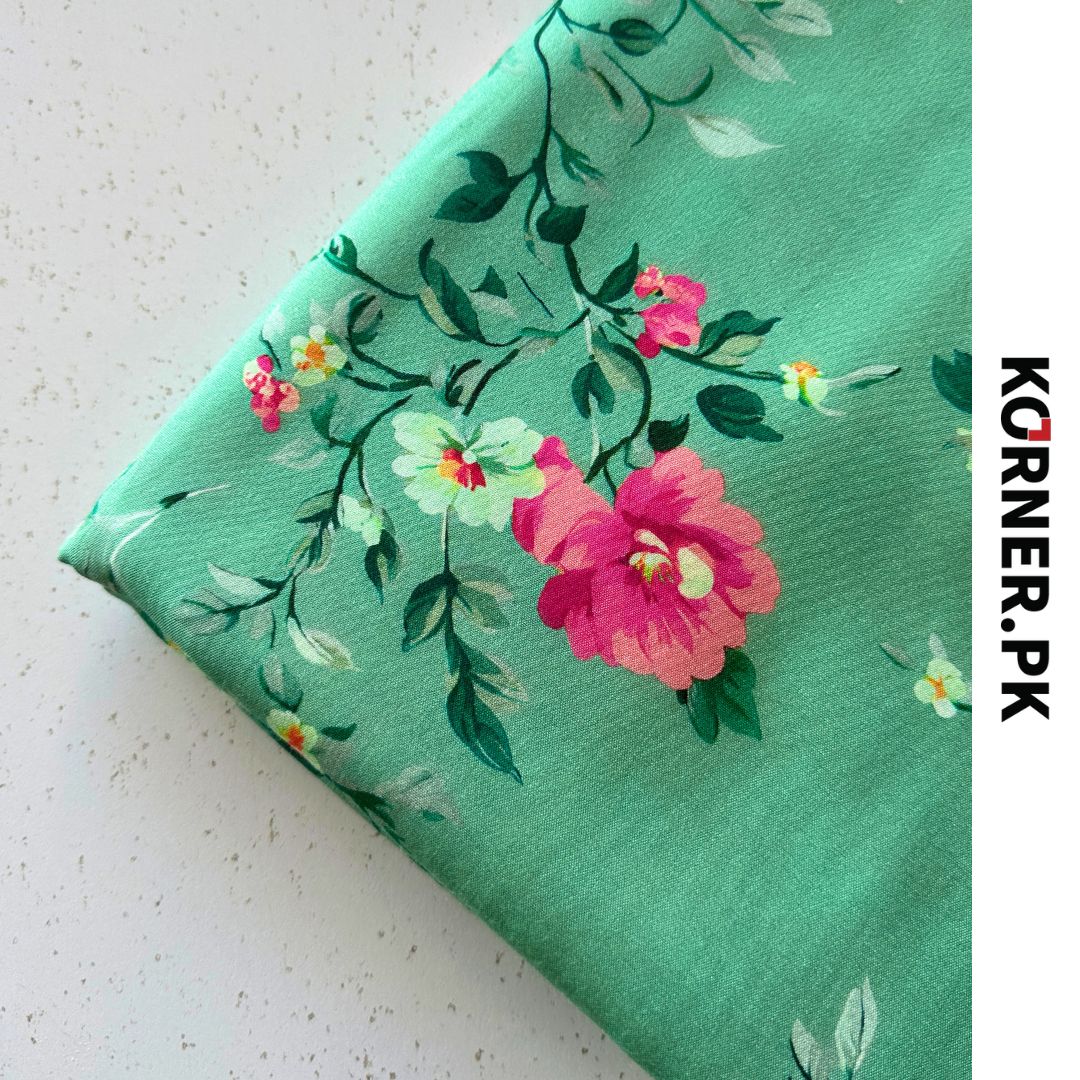 Unstitched Print Linen Fabric 2pc