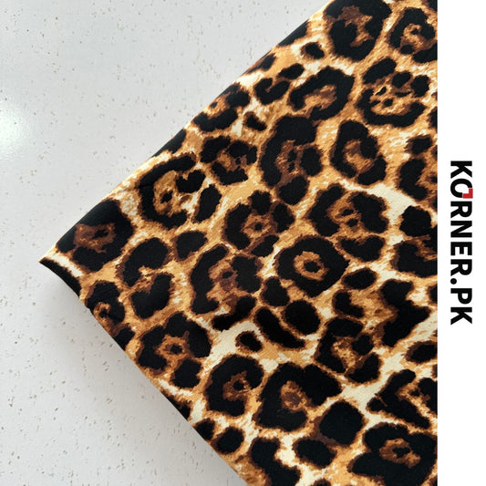 Leopard Print Linen Fabric 2pc