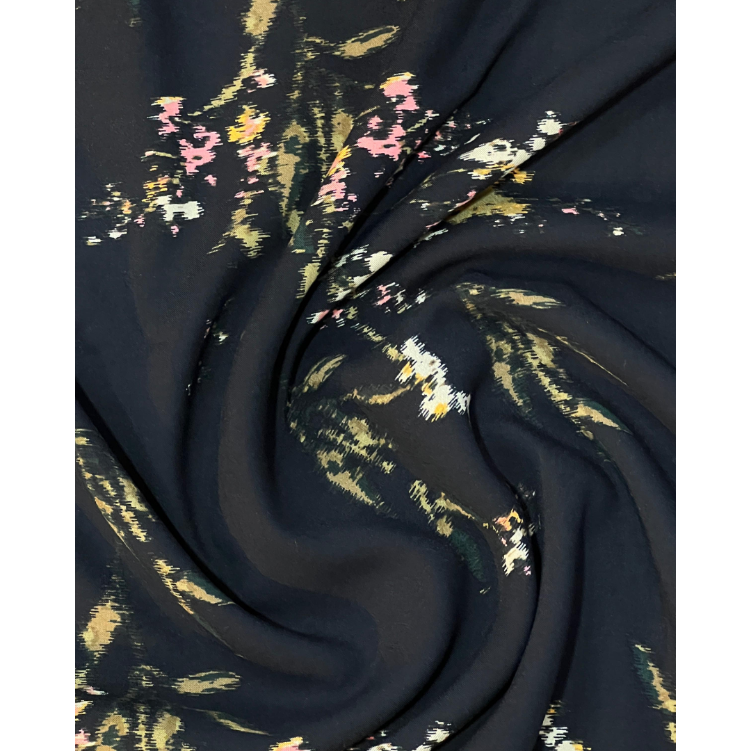 Black Blossom Linen Co-Ord Set (2-Piece)