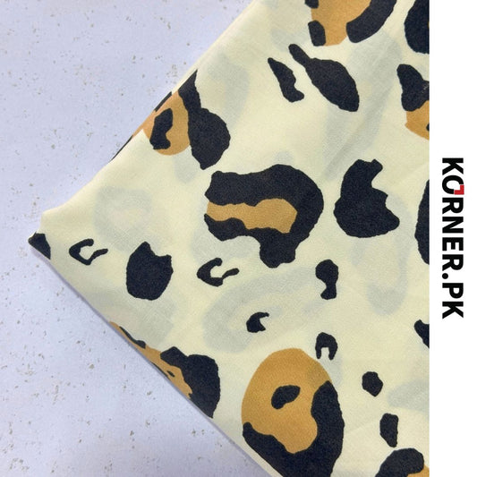 Leopard Print Linen Fabric 2pc