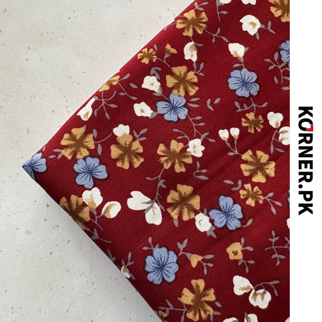 Unstitched Print Linen Fabric 2pc