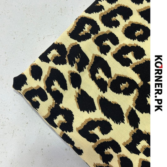 Leopard Print Linen Fabric 2pc
