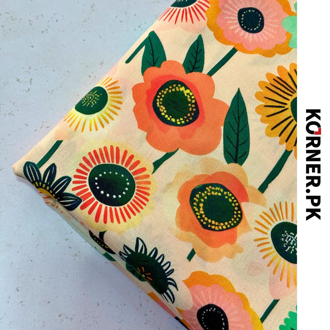 Unstitched Print Linen Fabric 2pc