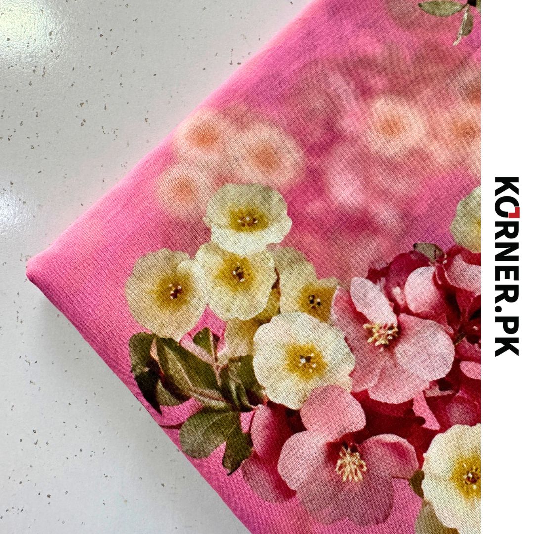Unstitched Print Lawn Fabric 2pc