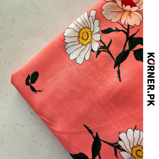 Unstitched Print Linen Fabric 2pc