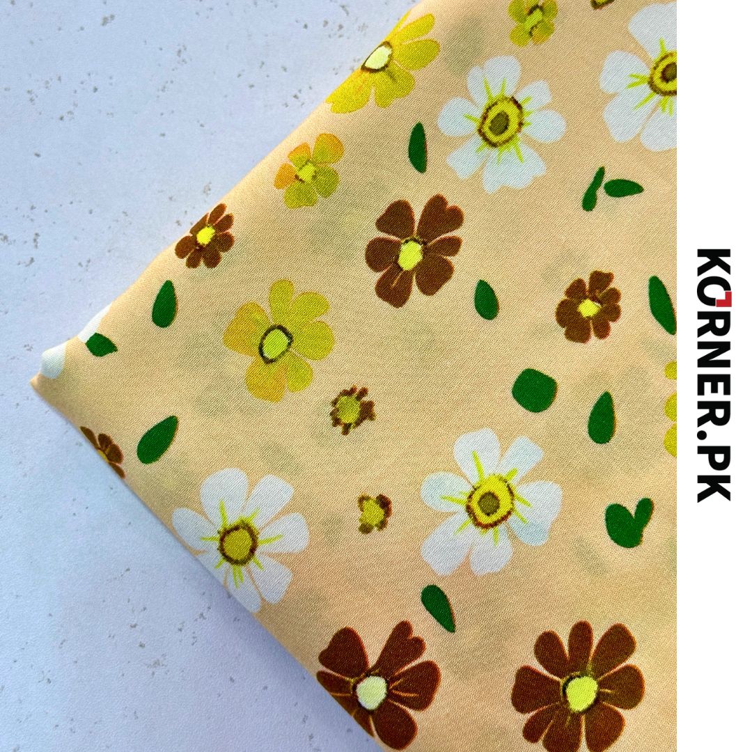 Unstitched Print Linen Fabric 2pc