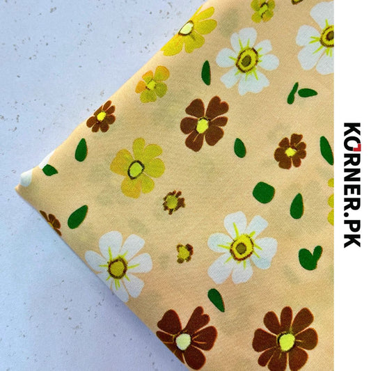 Unstitched Print Linen Fabric 2pc