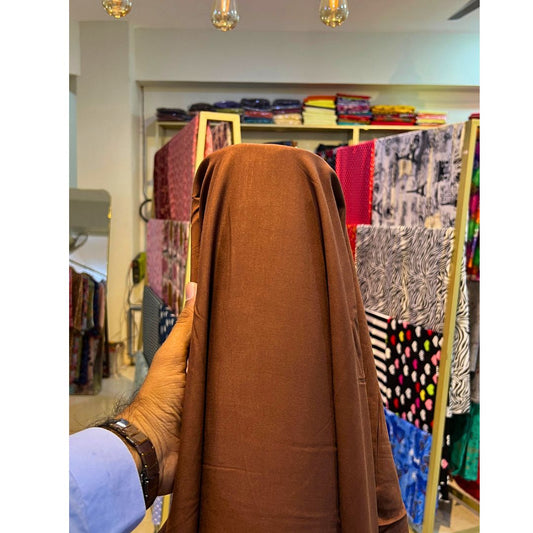 Brown Plain Linen Fabric 2pc
