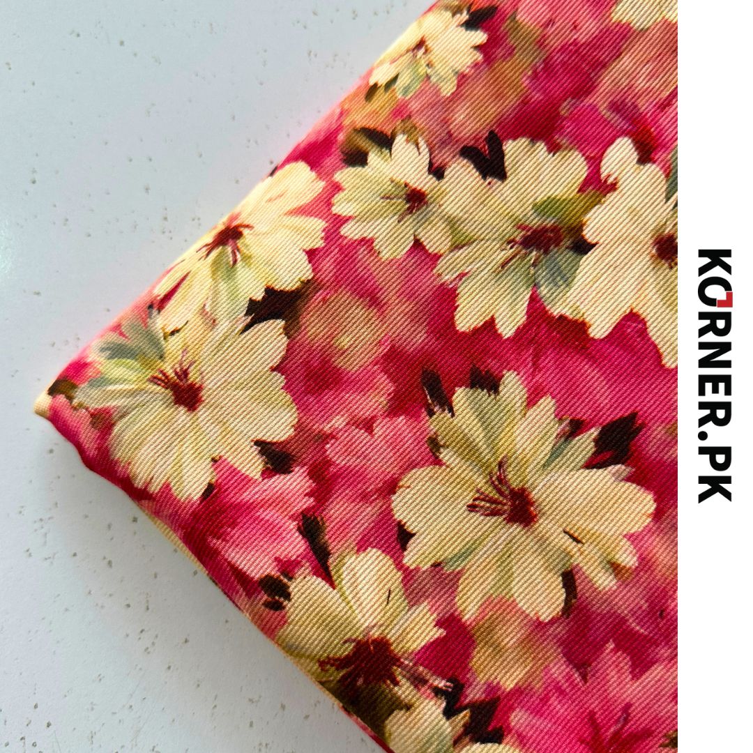 Chiffon Digital Printed Corduroy Fabric 2pc