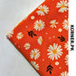 Daisy Flowers Seamless Pattern Linen Fabric 2pc