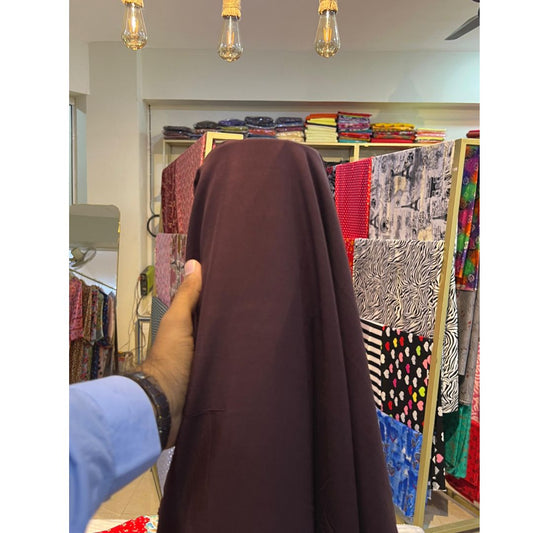 Dark Brown Plain Linen Fabric 2pc