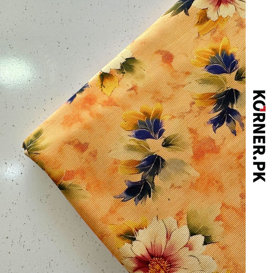 Floral Pattern Corduroy Fabric 2pc