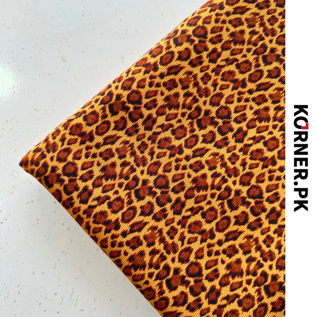 Leopard Print Corduroy Fabric 2pc