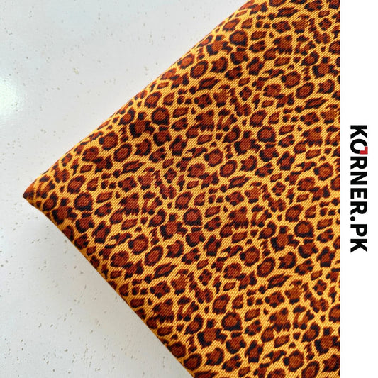 Leopard Print Corduroy Fabric 2pc