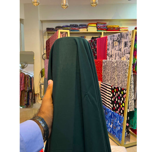 Mongia Green Plain Linen Fabric 2pc