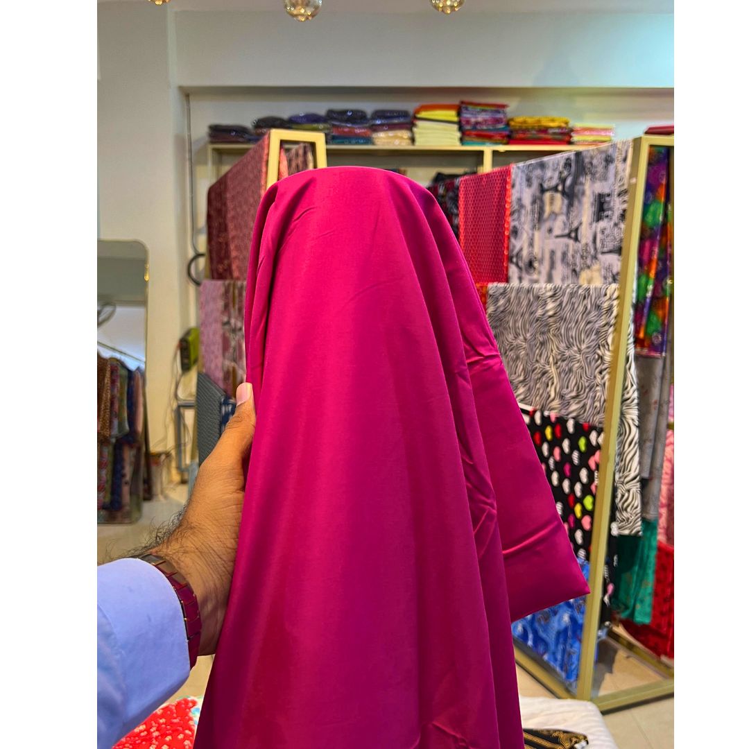 Shocking Pink Plain Linen Fabric 2pc