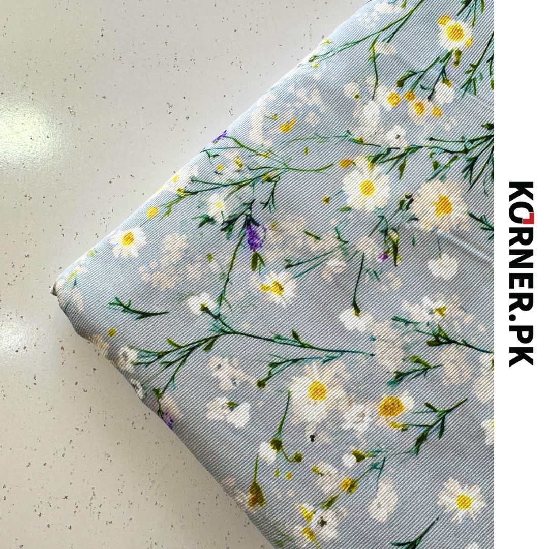 Tricoline Floral Digital Corduroy Fabric 2pc