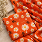 Daisy Flowers Seamless Pattern Linen Fabric 2pc