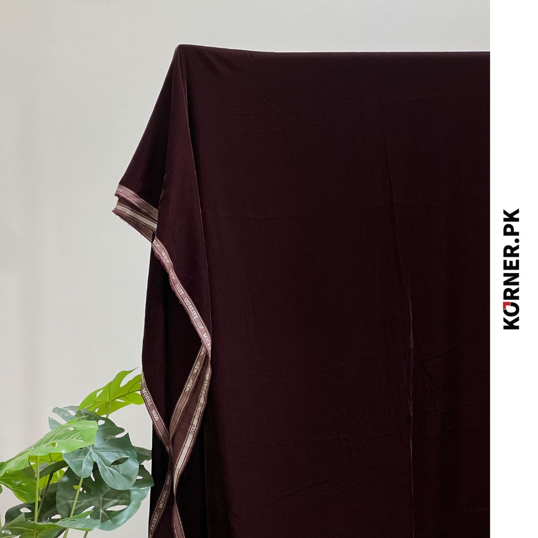 Brown Micro 9000 Velvet Fabric 2pc