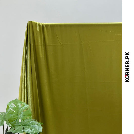 olive green Plain Velvet Fabric